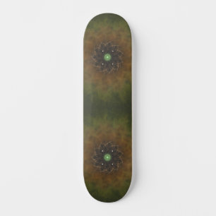 Skateboard Explosion de Mandala Cosmique Émeraude