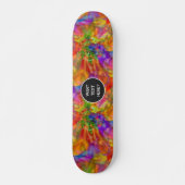 Skateboard Explosion de peinture de couleurs vives - Texte fa (Devant)