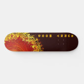Skateboard Explosion de soleil jaune orange marron abstrait p (Horz)