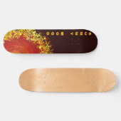 Skateboard Explosion de soleil jaune orange marron abstrait p (Horz)