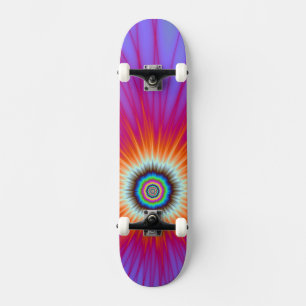 Skateboard Explosion in Pink Blue en Red