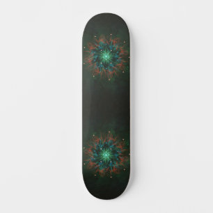 Skateboard Explosion néon fractale – Vert brillant et électri