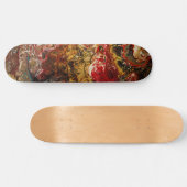 Skateboard Expressionnisme Abstrait Black Gold & Red (Horz)