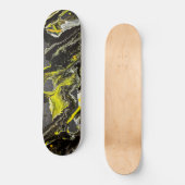 Skateboard Expressionnisme Abstrait noir et jaune (Recto)