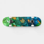 Skateboard Expressionnisme moderne bleu vert (Horz)