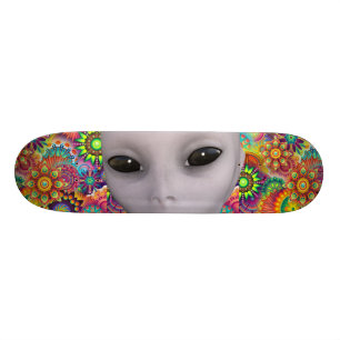 Skateboard Extraterrestrial floral abstrait coloré de motif