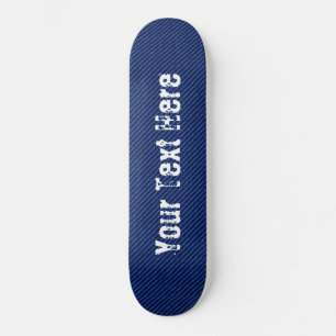Skateboard Fabric de jeans bleus - Ajouter votre texte / nom