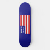 Skateboard Fabriqué Aux États-Unis Rouge Blanc Et Bleu Drapea (Recto)