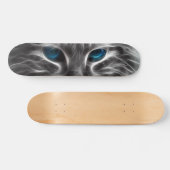 Skateboard Face de chat bleu magnifique (Horz)