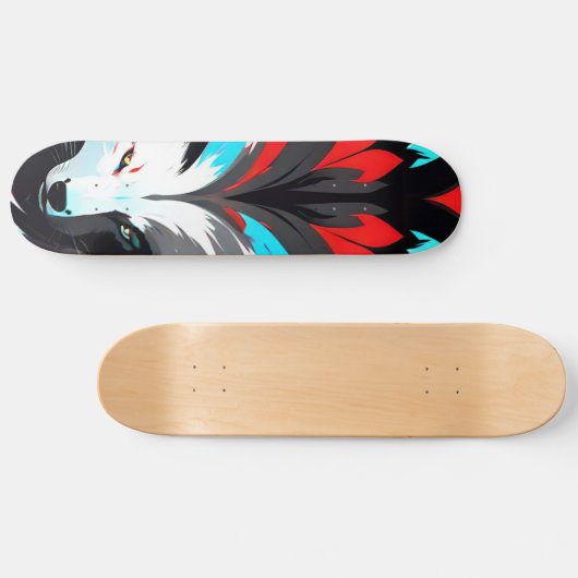 Skateboard Face Fox Abstraite (Horz)