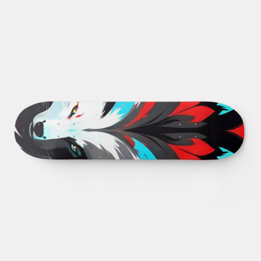 Skateboard Face Fox Abstraite (Horz)