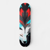Skateboard Face Fox Abstraite (Recto)