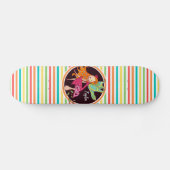 Skateboard Fairy on Bright Rainbow Stripes (Horz)