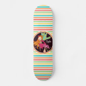 Skateboard Fairy on Bright Rainbow Stripes (Recto)
