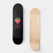 Skateboard fan art Pac-Man pixel fraise noir (Recto)