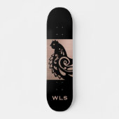 Skateboard Fancy Chicken Silhouette in Faux Copper n Black (Devant)