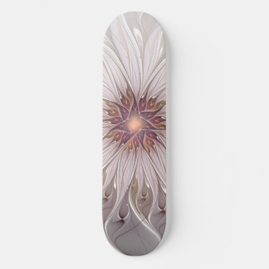 Skateboard Fantaisie florale, fleur pastel moderne abstraite (Recto)