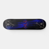 Skateboard Faucheuse avec les flammes bleues (Horz)