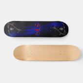 Skateboard Faucheuse avec les flammes bleues (Horz)