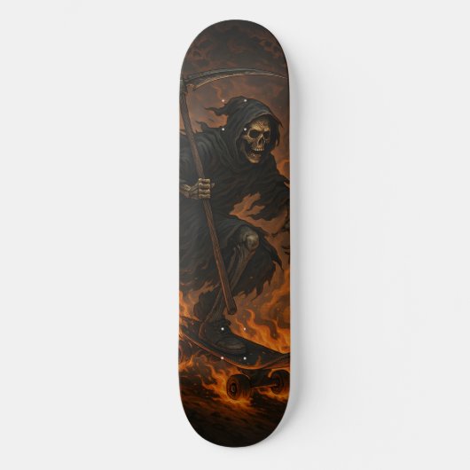 Skateboard Faucheuse en feu (Recto)