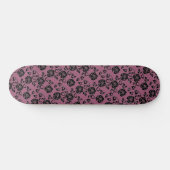 Skateboard Faux Black Lace Rose Fishnet Skate (Horz)