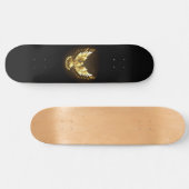 Skateboard Faux Gold Foil Peace Dove en noir (Horz)