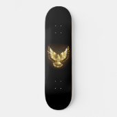 Skateboard Faux Gold Foil Peace Dove en noir (Recto)
