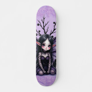 Skateboard Fée foncée mignonne avec ailes de chauve-souris