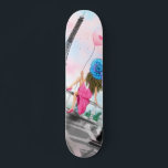 Skateboard Femme À Paris Tour Eiffel<br><div class="desc">Skateboard with Pretty Woman and Pink Heart Balloon - I Love Paris - Tour Eiffel Dessin romantique - Choisissez / Ajoutez votre texte / police / couleur unique - Faites votre cadeau de skateboards spéciaux - Redimensionnez et déplacez ou ajoutez des éléments - Image / texte avec outil de personnalisation...</div>