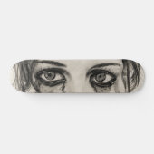 Skateboard Femme en Plein - Dessin au crayon (Horz)
