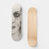 Skateboard Femme en Plein - Dessin au crayon (Recto)