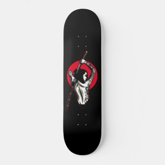 Skateboard Femme japonaise Warrior (Recto)
