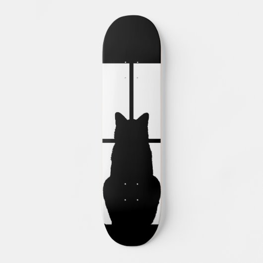 Skateboard Fenêtre Chat noir Cliquez pour Customiser une déco (Recto)