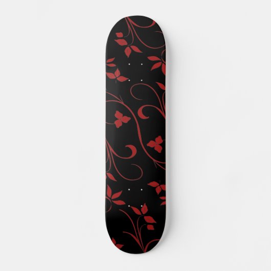 Skateboard Ferme décorative rouge et noire (Recto)