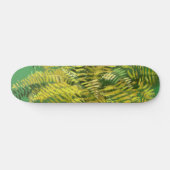 Skateboard Ferne, frondes, fleuris, vert jaune doré vert (Horz)