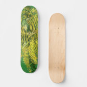 Skateboard Ferne, frondes, fleuris, vert jaune doré vert (Recto)