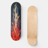 Skateboard Feu Abstrait Cool Flamme Orange Bleu (Recto)