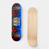 Skateboard Feu bleu de Mario skull Skatersollie skateboard. (Recto)