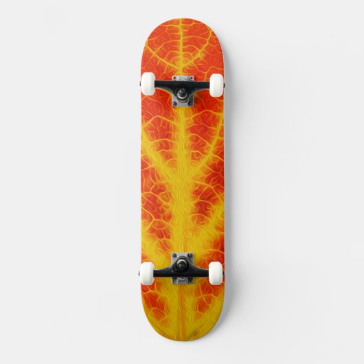 Skateboard Feuille d'Aspen rouge et jaune #10 (Recto)