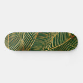Skateboard Feuille d'or Forêt verte Élégant Motif (Horz)