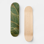 Skateboard Feuille d'or Forêt verte Élégant Motif (Recto)