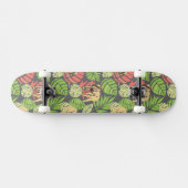 Skateboard Feuille et éléphants exotiques de jungle (Horz)