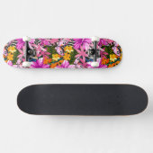 Skateboard Feuille et fleurs tropicaux (Horz)