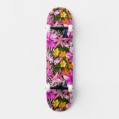 Skateboard Feuille et fleurs tropicaux (Recto)