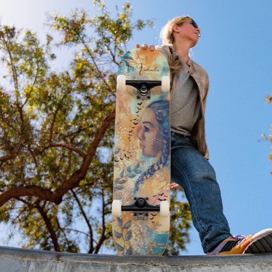 Skateboard Feuilles Automne Ethérées Personnalisées Planche D