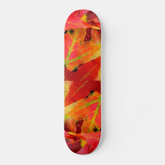 Skateboard Feuilles d'automne colorées Gros plan (Recto)