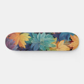 Skateboard Feuilles d'automne colorées Monogramme personnalis (Horz)