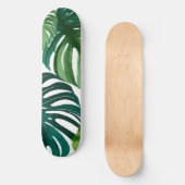 Skateboard Feuilles de Monstera Aquarelle (Recto)