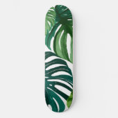 Skateboard Feuilles de Monstera Aquarelle (Recto)