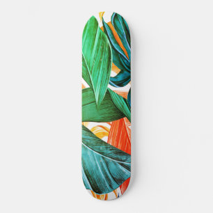 Skateboard Feuilles de palmiers exotiques colorés